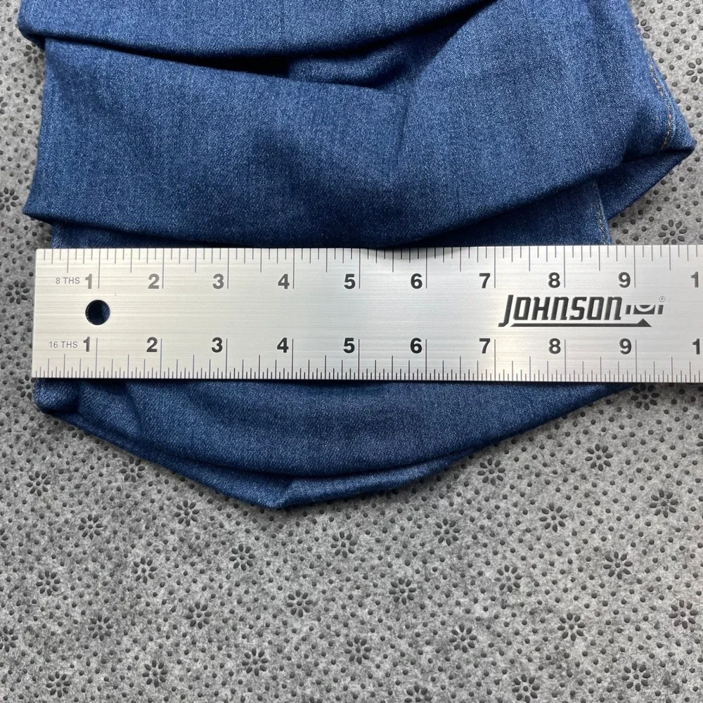 NEW Vibrant MIU Womens 2X Ruffle Tiered Flare Jeans High Rise Blue Denim W32xL33 - Picture 8 of 10